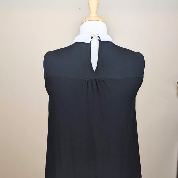 Zara Woman Black Sleeveless Tie Neck Top - Picture 4 of 9